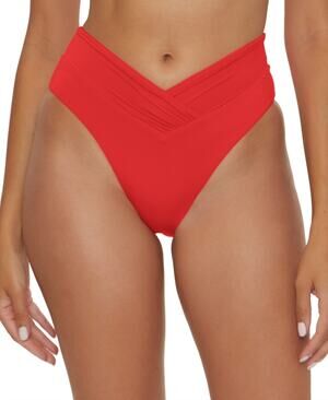 Becca Women's Carolina French Cut Hipster Swim Bottoms Fire Size M 2540